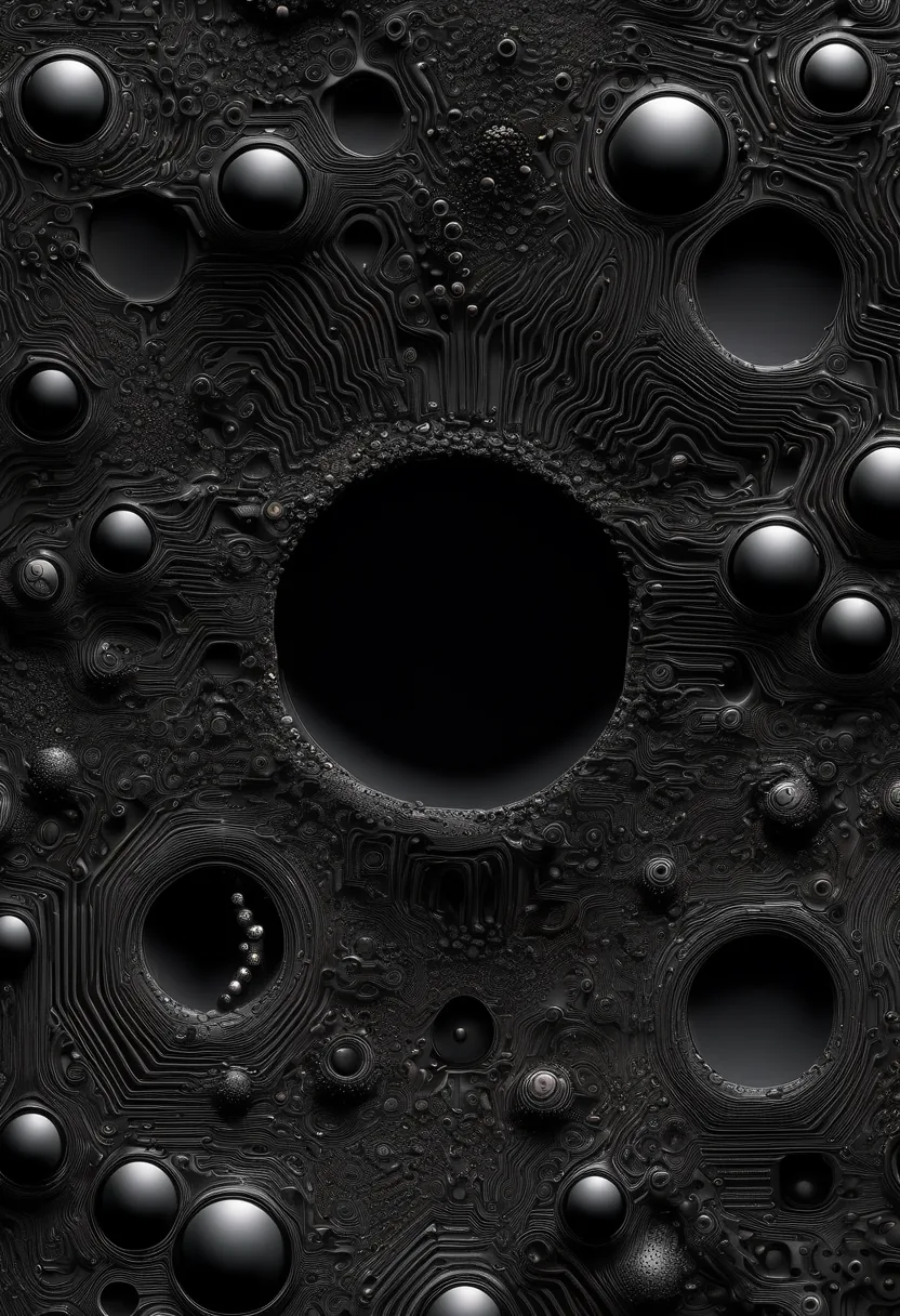 Trypophilia — a black wax surface with a single deep aperture